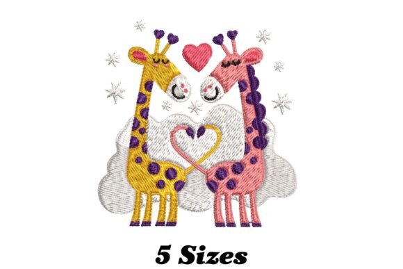 Giraffe Couple: A Charming Embroidery Design for Meaningful Handmade Gifts